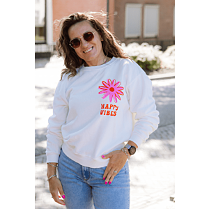 Oak sweater Happy Vibes Wit (one size)