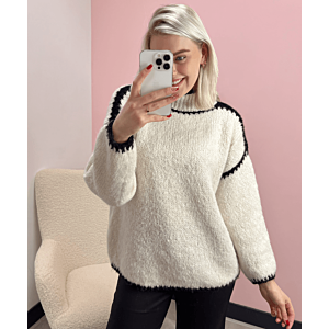 Oak Trui Oversized Streep beige One Size
