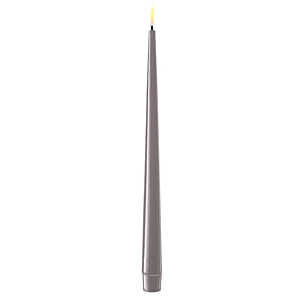 Led Shiny Dinner Candle Grey
