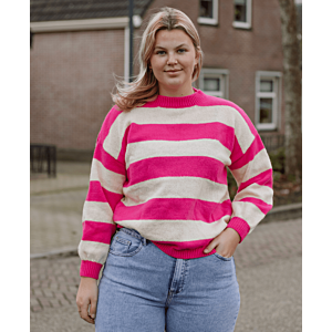 Oak Trui Streep Roze/Offwhite One Size
