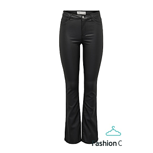 JDY Black Coated flairpant