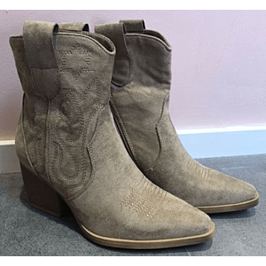 Cowboy Boot Kort Suede khaki
