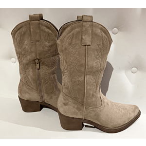 Cowboy Boot Halfhoog Suede khaki