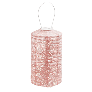 Lampion solar Cilinder Paisley Pink